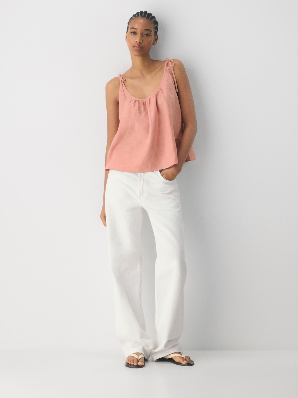 Aritzia Little Moon Cinque Linen Top NWT